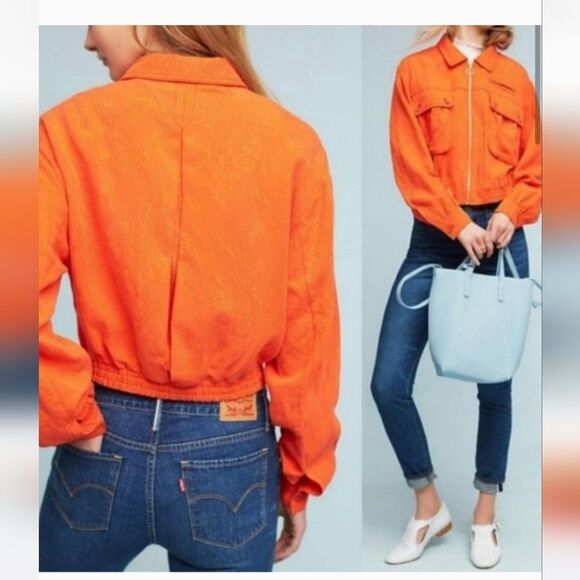 Cartonnier Orange Utility Jacket with Sporty Cropped Fit - Picture 2 of 8